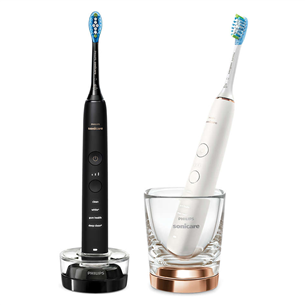 Philips Sonicare DiamondClean 9000, 2 tk, must/valge - Elektriliste hambaharjade komplekt äpiga