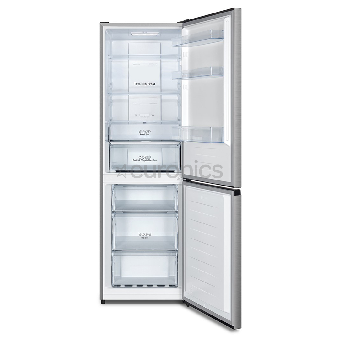 Hisense NoFrost, height 186 cm, 304 L, inox - Refrigerator