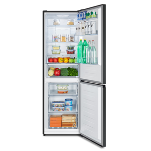 Hisense NoFrost, height 186 cm, 304 L, black - Refrigerator