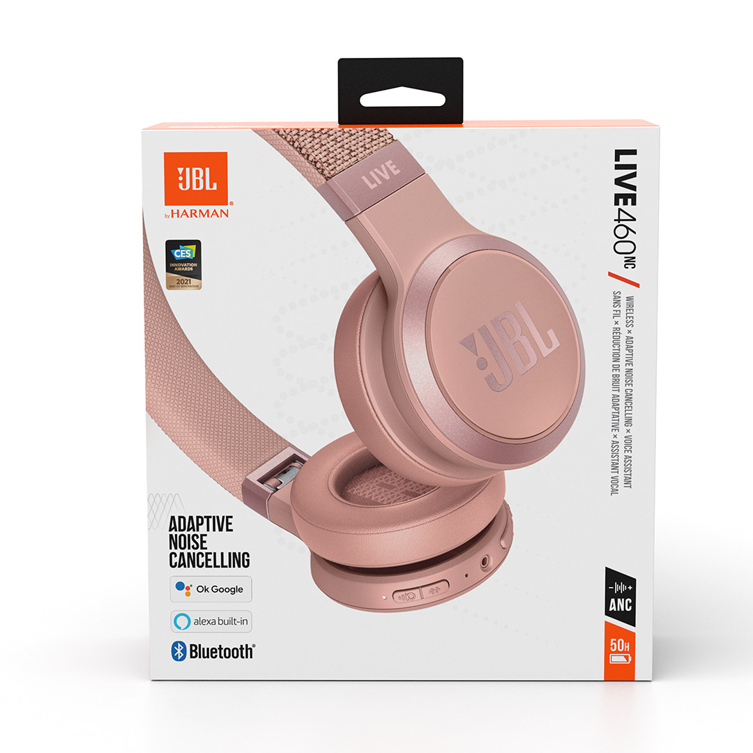 JBL Live 460, roosa - Kõrvapealsed juhtmevabad kõrvaklapid