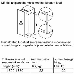 Bosch seeria 4, 319 L, kõrgus 178 cm - Integreeritav jahekapp