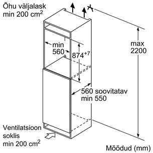 Integreeritav sügavkülmik Bosch (88 cm)