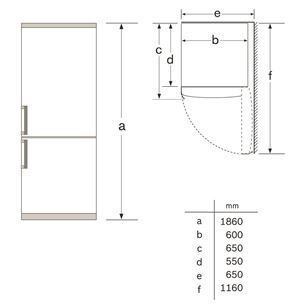 Refrigerator, Bosch / height 186 cm
