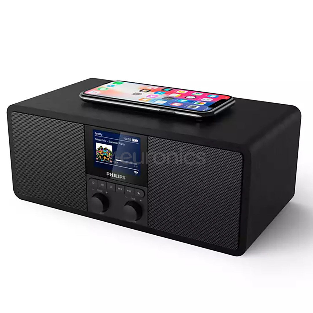 Philips TAR8805, FM, DAB+, Spotify connect, Bluetooth, juhtmevaba laadimine, must - Internetiraadio