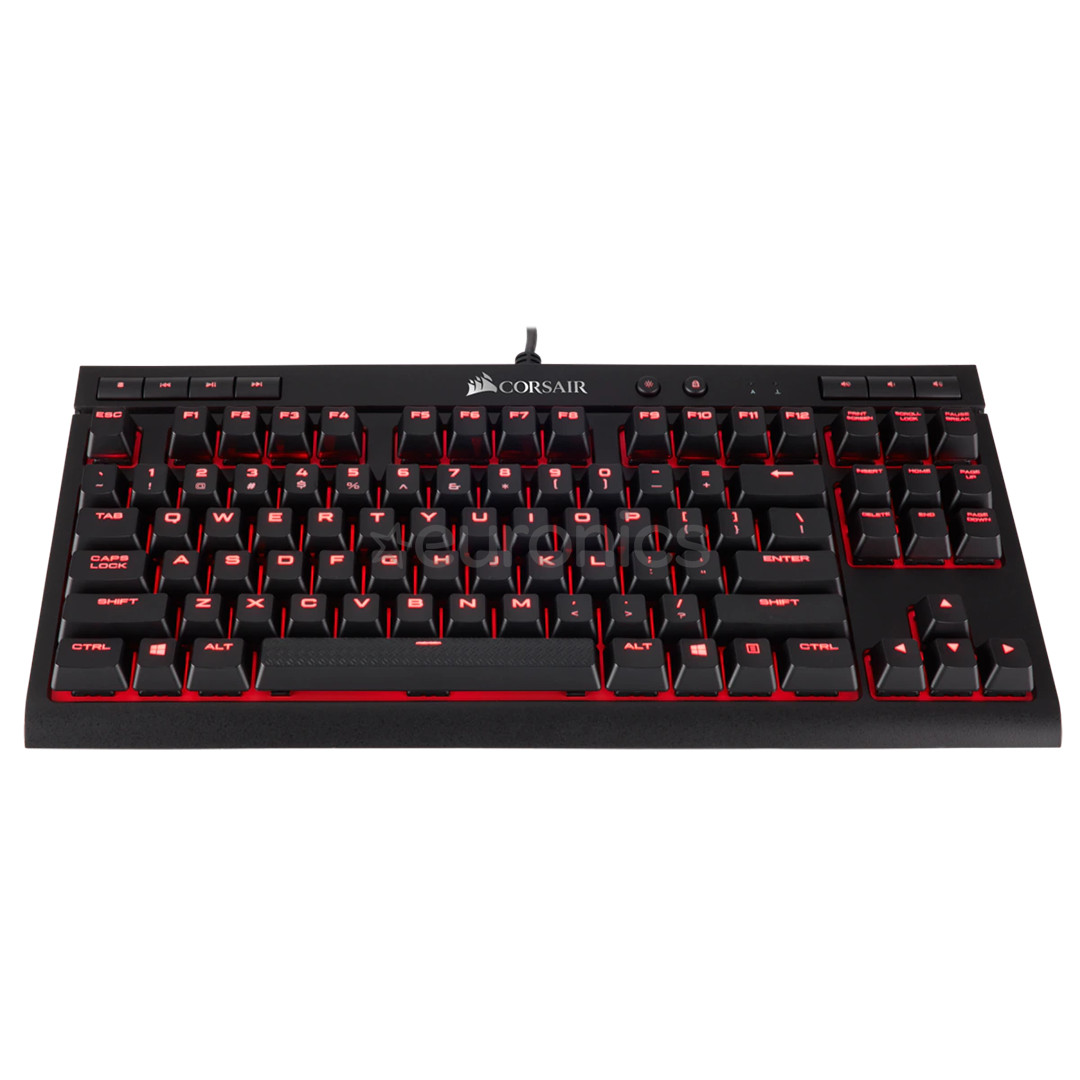 Corsair K63 Cherry MX Red, SWE, must - Mehaaniline klaviatuur