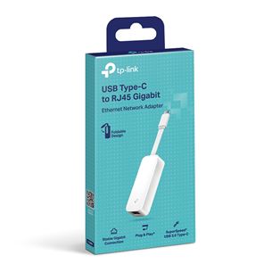 TP-Link UE300C, USB-C -> RJ45 Gigabit Ethernet, valge - Võrguadapter