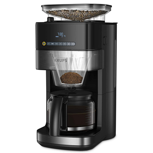 Krups Grind & Brew, water tank 1.25 L, black - Filter Coffee maker with grinder