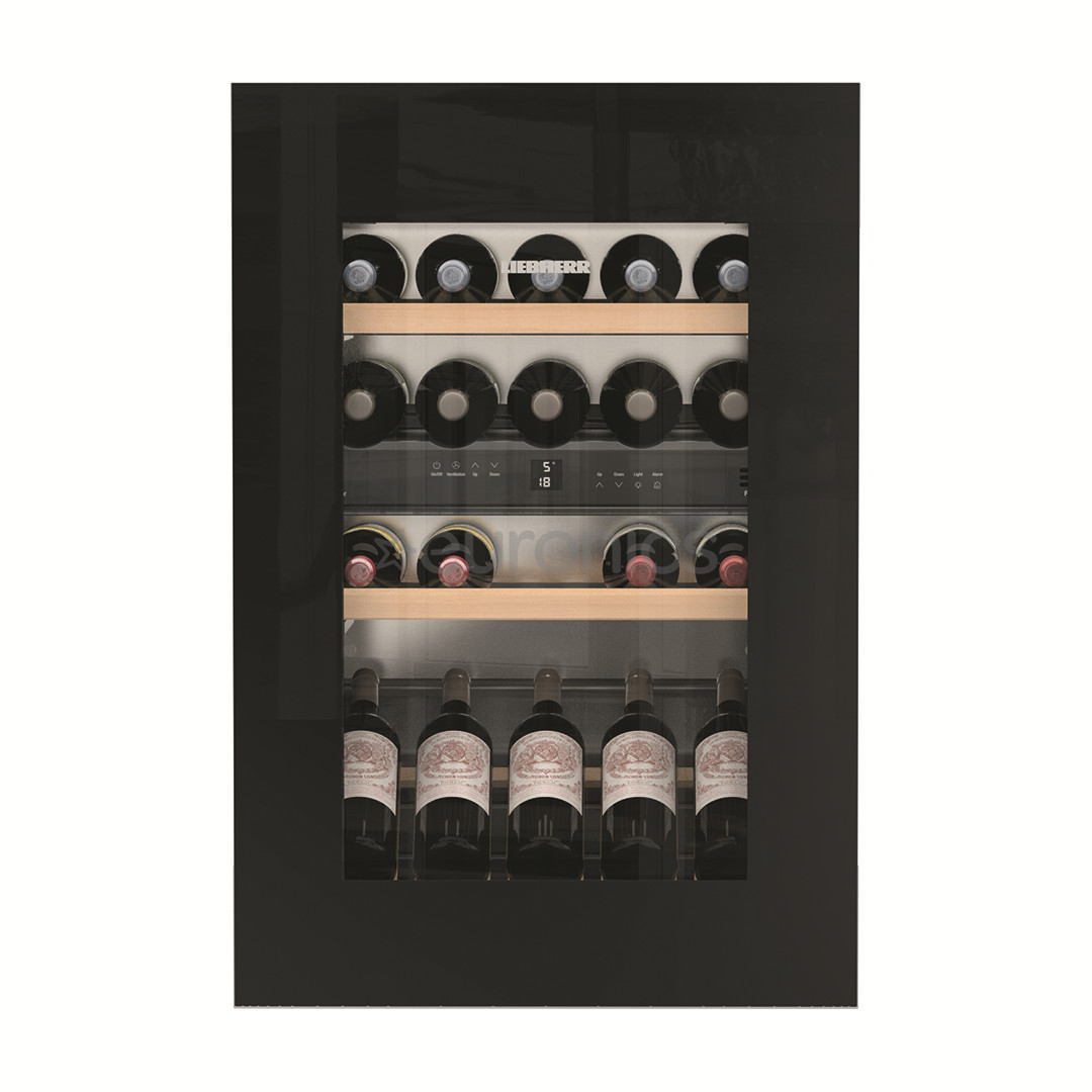 Liebherr, 33 bottles, height 88 cm, black - Built-in Wine Cooler