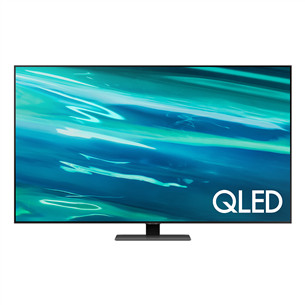Samsung QLED 4K UHD, 55'', jalg keskel, must - Teler