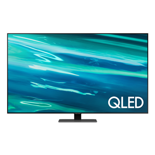 Samsung QLED 4K UHD, 55'', jalg keskel, must - Teler