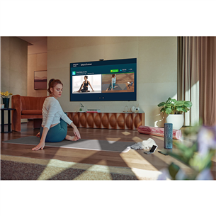 Samsung QLED 4K UHD, 55'', центральная подставка, черный - Телевизор