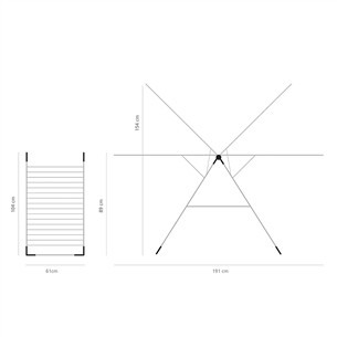 Kuivatusrest Brabantia T-mudel 20 m + pesulõksud