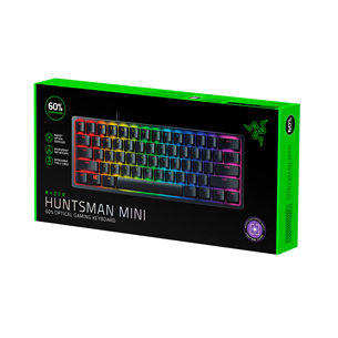 Razer Huntsman Mini Razer Red Switch, SWE, must - Mehaaniline klaviatuur