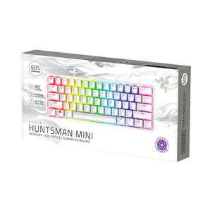 Razer Huntsman Mini Mercury Ed. Razer Red Switch, SWE, valge - Mehaaniline klaviatuur