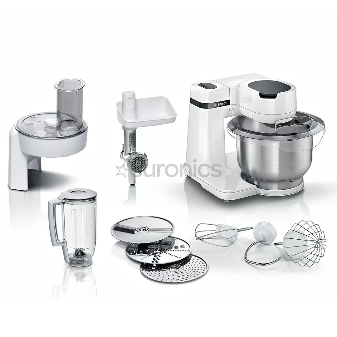 Bosch, 3,8 л/1,25 л, 700 Вт, белый - Кухонный комбайн