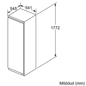 Bosch, 286 L, kõrgus 178 cm - Integreeritav külmik