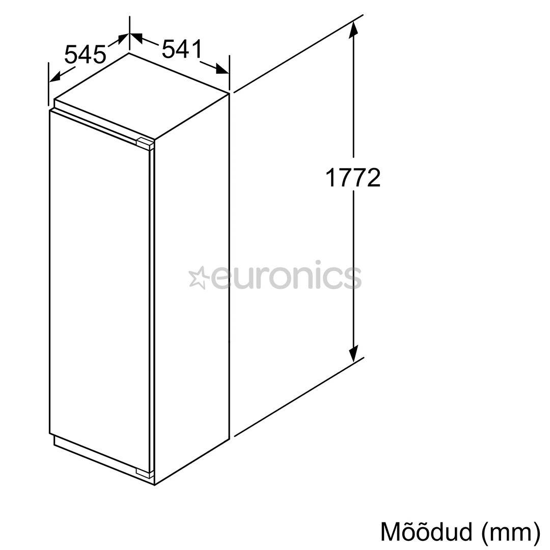 Bosch, 286 L, kõrgus 178 cm - Integreeritav külmik