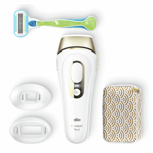 Braun Silk-expert Pro 5, shaver Venus Extra Smooth + pouch, white/gold - IPL Hair Removal PL5237