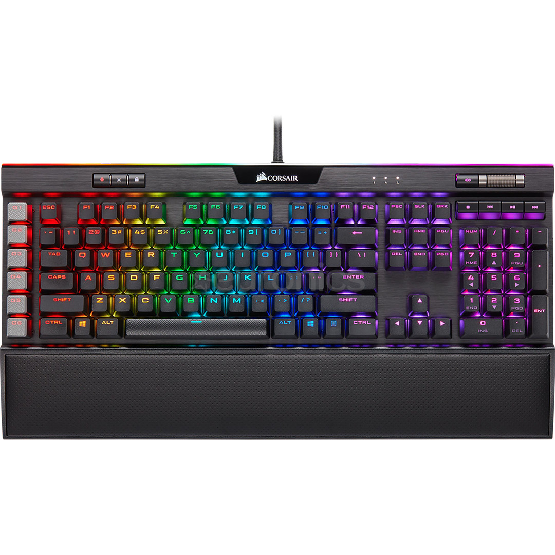 Corsair K95 Platinum XT Cherry MX Speed Silver, ENG, черный - Механическая клавиатура