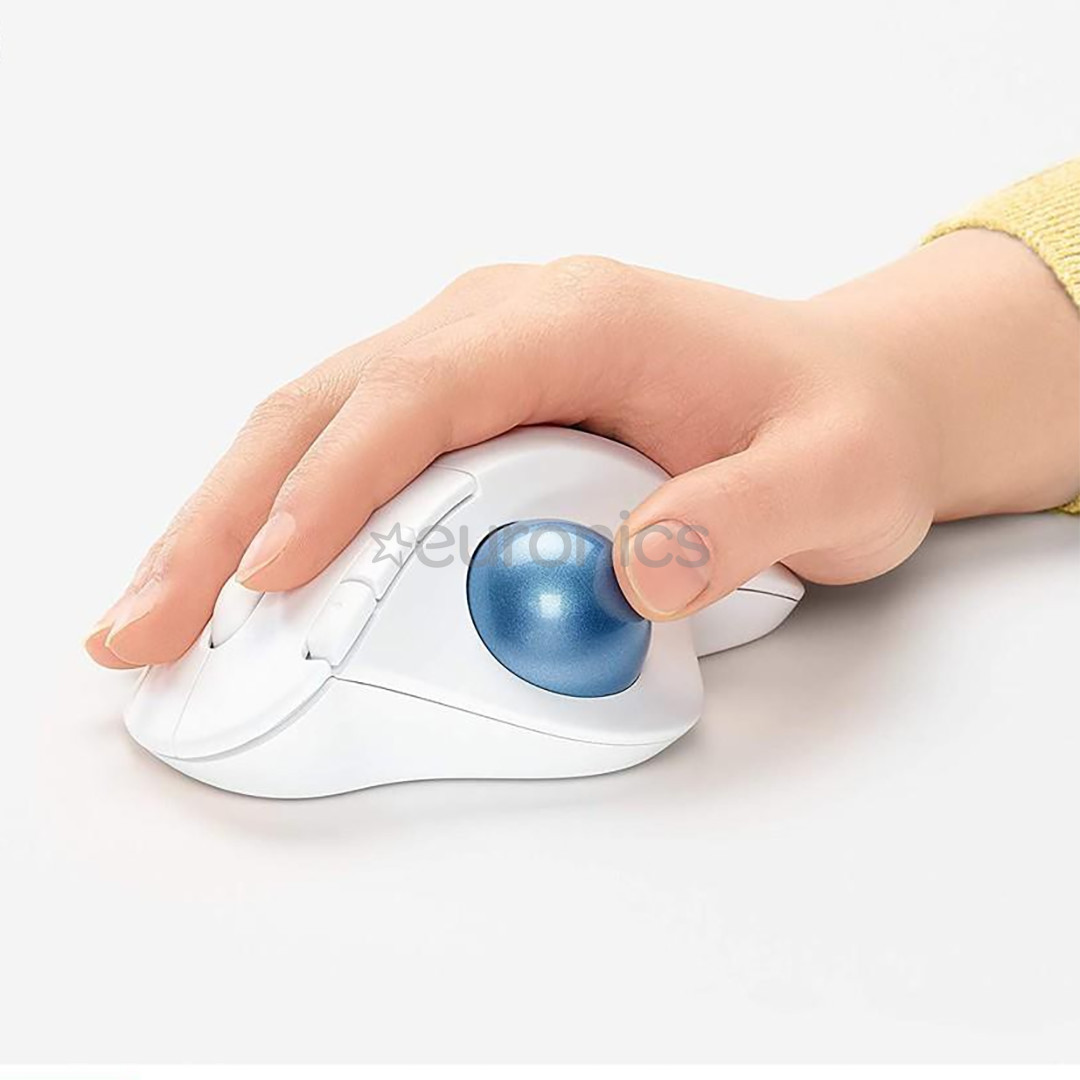 Logitech M575 Ergo Trackball, белый - Беспроводная оптическая мышь