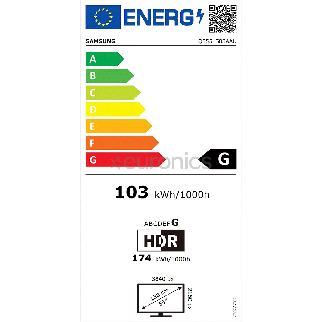 Samsung The Frame QLED 4K UHD, 55'', feet stand, black - TV
