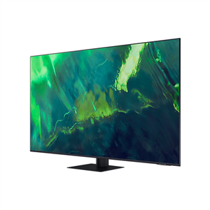 Samsung AirSlim QLED 4K UHD, 55'', центральная подставка, черный - Телевизор