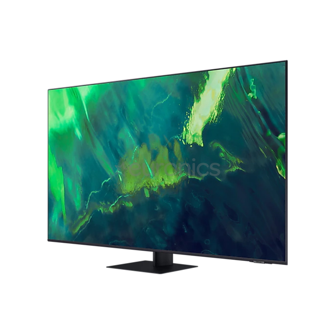 Samsung AirSlim QLED 4K UHD, 55'', центральная подставка, черный - Телевизор