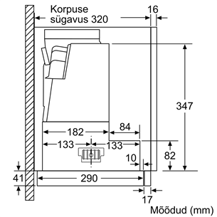 Bosch, 728 м³/ч, ширина 59,8 см, серебристый - Интегрируемая вытяжка