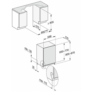 Miele Active, 14 place settings - Built-in Dishwasher