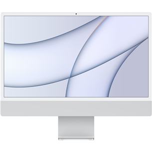 Apple iMac 24" (2021), M1 8C/7C, 8 ГБ, 256 ГБ, ENG, серебристый - Настольный компьютер "все в одном"