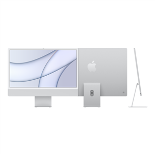 Apple iMac 24" (2021), M1 8C/7C, 8 GB, 256 GB, ENG, hõbedane - Kõik-ühes lauaarvuti