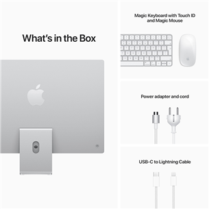 Apple iMac 24" (2021), M1 8C/8C, 8 ГБ, 512 ГБ, ENG, серебристый - Настольный компьютер "все в одном"