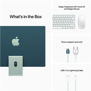 Apple iMac 24" (2021), M1 8C/8C, 8 GB, 256 GB, RUS, roheline - Kõik-ühes lauaarvuti