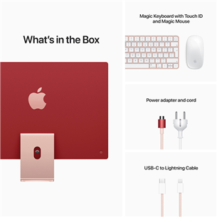 Apple iMac 24" (2021), M1 8C/8C, 8 GB, 512 GB, RUS, roosa - Kõik-ühes lauaarvuti