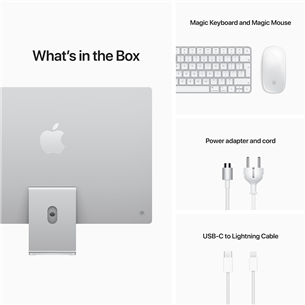 Apple iMac 24" (2021), M1 8C/7C, 8 GB, 256 GB, RUS, hõbedane - Kõik-ühes lauaarvuti