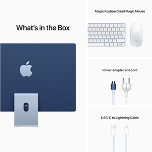 Apple iMac 24" (2021), M1 8C/7C, 8 GB, 256 GB, SWE, sinine - Kõik-ühes lauaarvuti