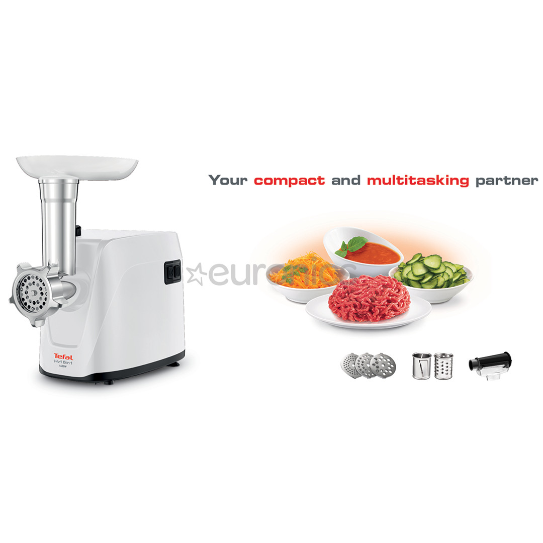 Tefal, 1600 Вт, белый/черный - Мясорубка
