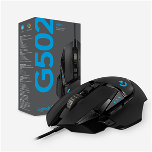 Logitech G502 Hero, must - Juhtmega optiline hiir