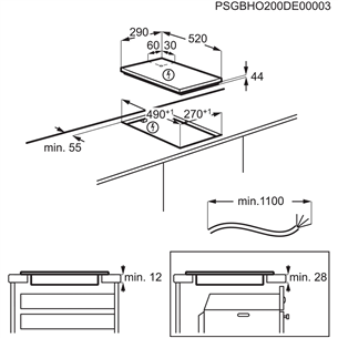 Electrolux, laius 29 cm, raamita, must - Integreeritav induktsioonpliidiplaat