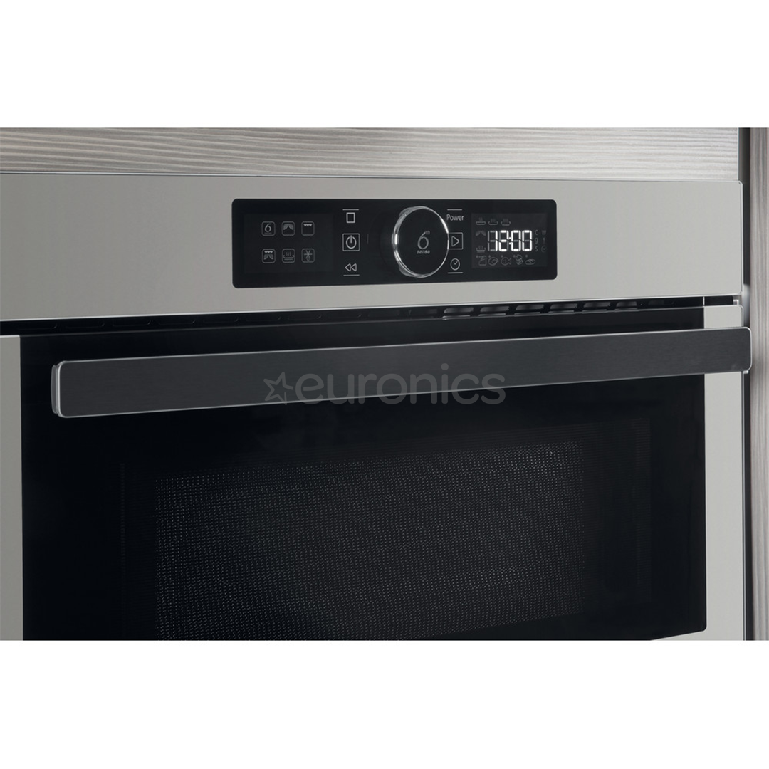 Whirlpool, 31 L, 1000 W, hõbedane - Integreeritav mikrolaineahi grilliga