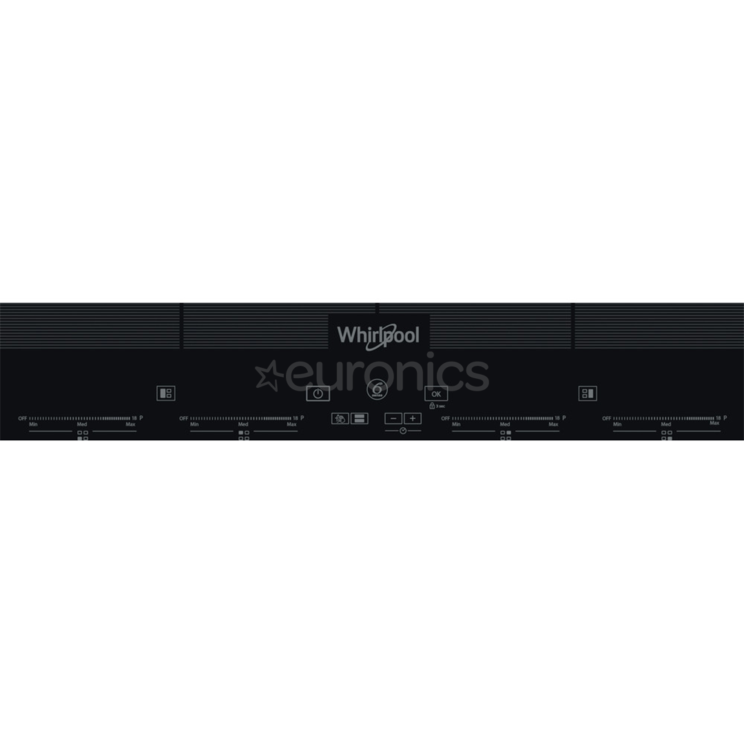 Whirlpool, width 65 cm, frameless, black - Built-in Induction Hob
