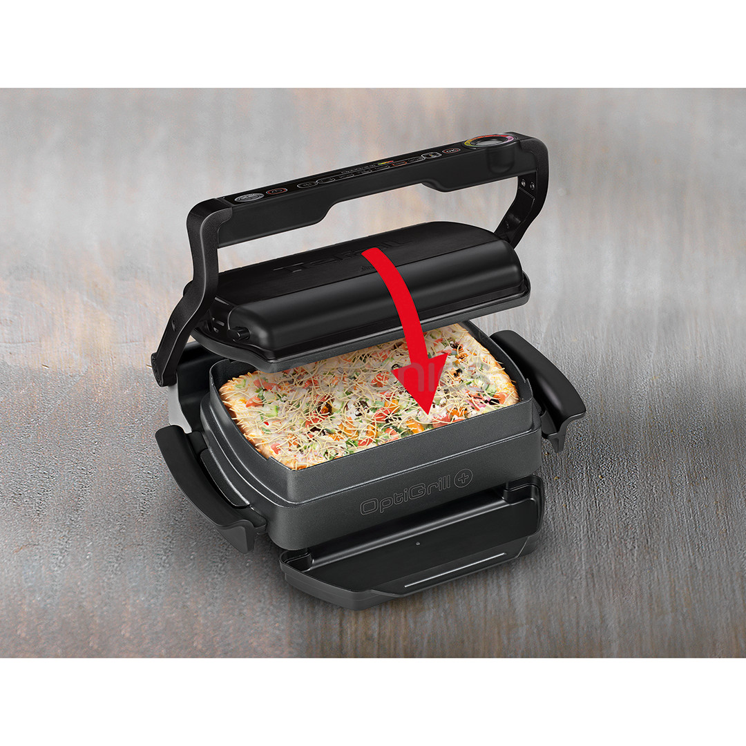 Tefal OptiGrill+ + насадка для запекания Snacking & Baking, 2000 Вт, черный - Электрический гриль