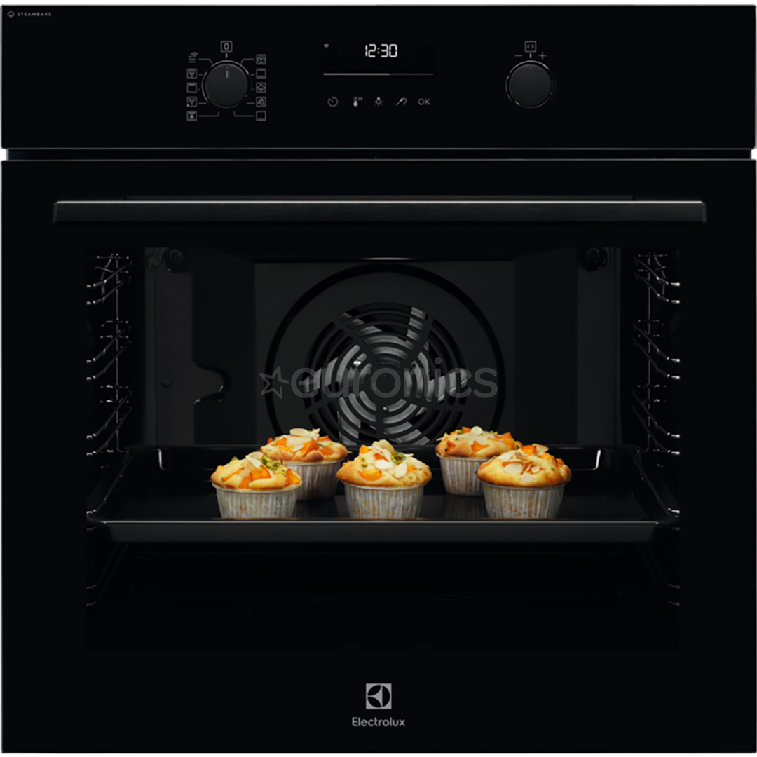 Electrolux, pyrolytic cleaning, 72 L, black - Built-in oven