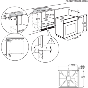 Electrolux SteamCrisp 700, 72 L, roostevaba teras - Integreeritav ahi