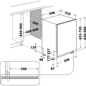 Whirlpool, 15 place settings - Built-in Dishwasher