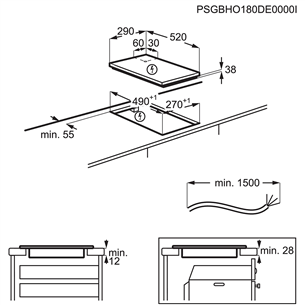 AEG, laius 29 cm, raamita, must - Integreeritav keraamiline pliidiplaat