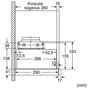 Bosch, 388 m³/h, laius 59,8 cm, hõbedane - Integreeritav õhupuhasti