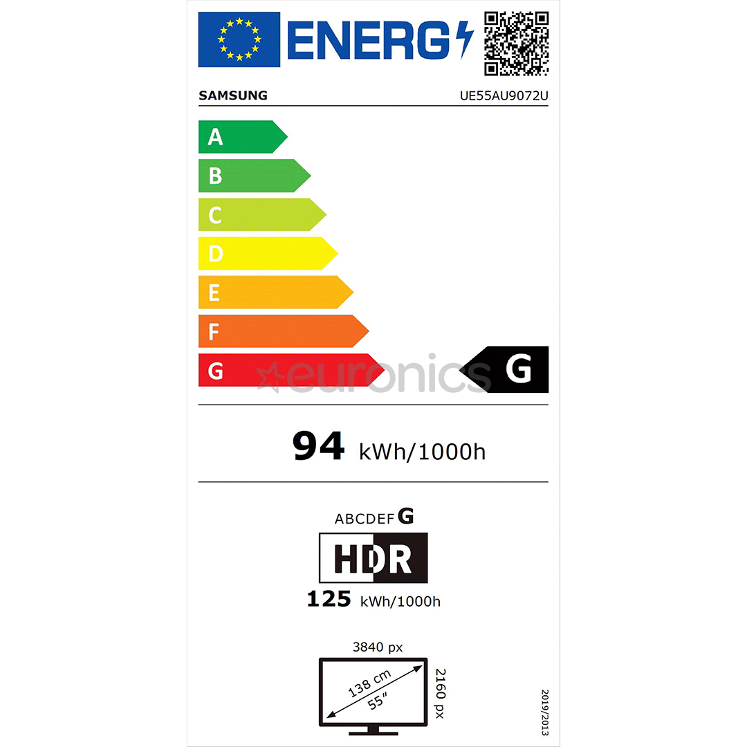 Samsung AirSlim LCD 4K UHD, 55", central stand, black - TV