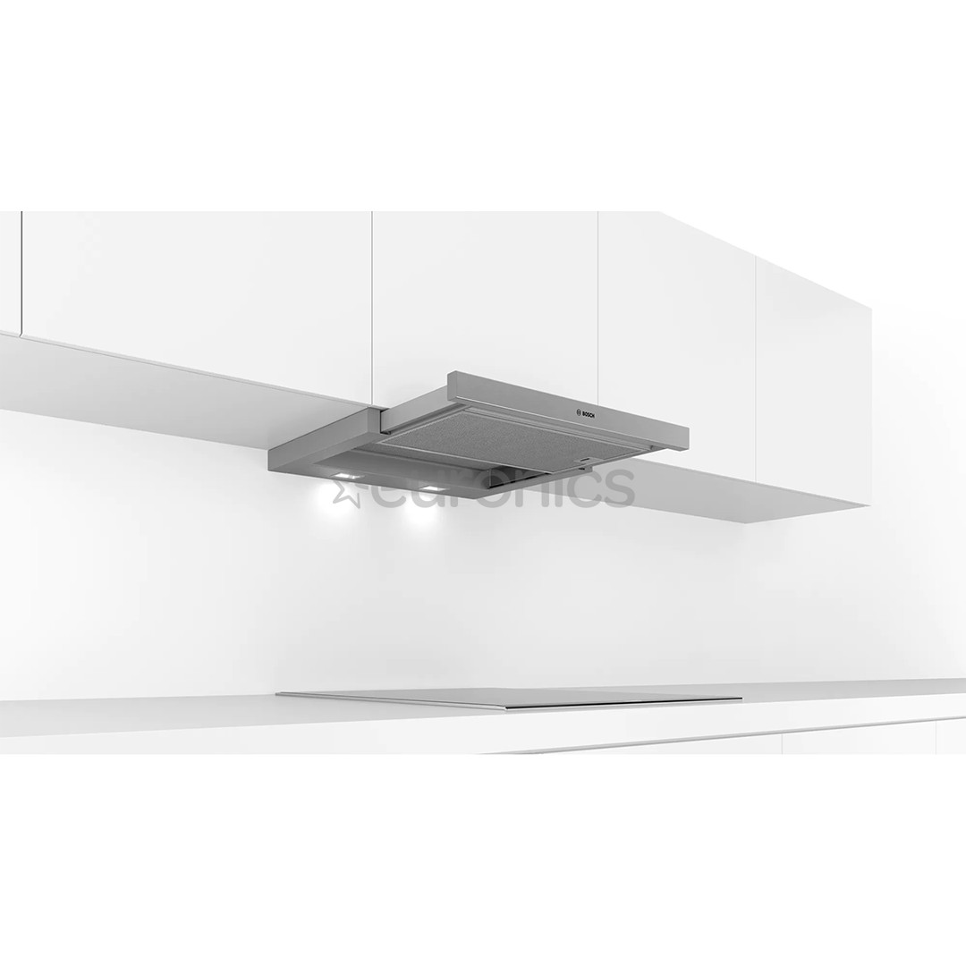 Bosch, 404 m³/h, laius 59,8 cm, hõbedane - Integreeritav õhupuhasti