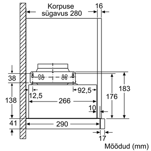 Bosch, 404 м³/ч, ширина 59,8 см, серебристый - Интегрируемая вытяжка